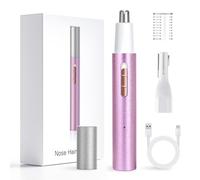 Ginity Nose Hair Trimmer for Women Men,2025 Rechargeable 2 in 1 Eyebrow & Facial Trimmer, Professional Painless Ear Hair Trimmer with Powerful Motor and Dual-Edge Blades Easy Cleansing (Purple)