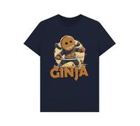 Ginja Ninja T-Shirt Funny Humor Graphic Tee, Ginja Ninja Funny T-Shirt for Men - Ginger Humor Graphic Tee - Novelty Pun Gift for Him Navy Blue