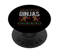 GINJAS Funny Gingerbread Ninja Christmas PopSockets Adhesive PopGrip