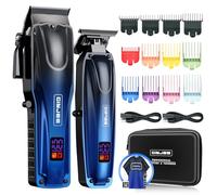 GinJee Professional Hair Clippers for Men Cordless & Corded - Rechargeable Barber Clipper & Trimmer Set with Fade Lever for Home Haircuts, Grooming Kit with Guide Combs, with Travel Case