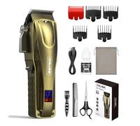 GinJee Professional Hair Clippers for Men - Cordless & Corded Rechargeable Barber Clippers with Beard & Body Grooming Kit for Household Use