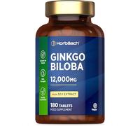 Ginkgo Biloba 12,000mg | 180 Vegan Tablets | High Strength Standardised 50:1 Extract | by Horbaach