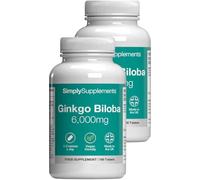 Ginkgo Biloba 6,000mg | with Added Iron | Supports Cognitive Function & Circulation | Vegan & Vegetarian Friendly | 360 Tablets = 6 Months’ Supply | Manufactured in The UK