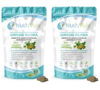 Ginkgo Biloba 6000mg Supplements Helps Promote Healthy Memory & Cognitive Function Blood Circulation, Heart, Memory, Focus & Anxiety | 60 Tablets (Pack of 2)