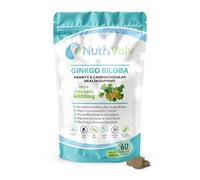 Ginkgo Biloba 6000mg Supplements Helps Promote Healthy Memory & Cognitive Function Blood Circulation, Heart, Memory, Focus & Anxiety | 60 Tablets