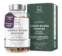 Ginkgo Biloba High Strength - 7500mg - 50:1 Extract - with Bacopa Monnieri, Ginseng, Vitamin B6, B1, B2, & Zinc -180 Nootropic Ginkgo Biloba Capsules - Packed with Flavonoids