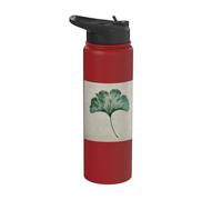Ginkgo Biloba Leaf Botanical Nature Illustration Stainless Steel Insulated Water Bottle