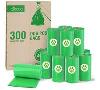 GINKGO Dog Poo Bags 300 Pack (20 Rolls), Made from Recycled Plastic, Extra Thick & Leak-Proof Dog Poop Bags, Dog Waste Bags