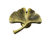 Ginkgo for Leaf Zinc Alloy Cabinet Pulls for Furniture Doors - Antique Gold Silver Red Bronze Gold Black Antique for Tin or Green Bronze Finish - Child-Safe Decorative Knobs(Green Bronze)