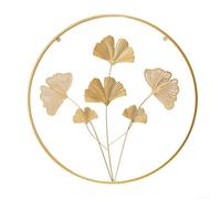Ginkgo Leaf Metal Wall Sculpture With Three Dimensional Design For Adding Artistic Flair To Walls In Various Rooms(Ginkgo six leaves)