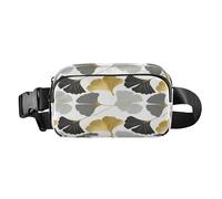 Ginkgo Leaf Pattern Cute Waist Bag Fanny Pack for Women Men Water Resistant Zipper Fanny Pack Sling Bag with Adjustable Strap for Travel Gym Work