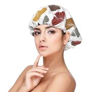 Ginkgo Leaves,Adult's Satin Sleeping Cap - Women's Elastic Sleep Bonnet, Adjustable Overnight Hair Cover