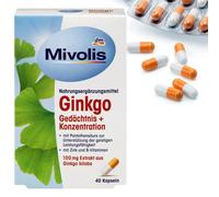 Ginkgo memory and concentration capsules, 40 pcs., 20 g, Germany
