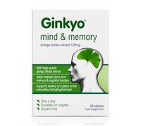 GINKYO Mind & Memory Ginkgo Biloba 120mg | LI 1370 Standardised Extract | One-a-Day Tablets | High Strength Ginkgo Biloba Supplement for Brain Health, Memory & Healthy Circulation | Vegan | 30 Tablets