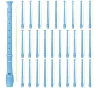 GINLANK 30 Pack 8 Hole Soprano Recorder Instrument, German Musical Recorders with Cleaning Rods, Descant Flutes for Beginner Practice, Music Class