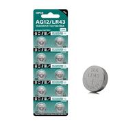 GinMimi 1 Sheet LR43/AG12 Button Cell Batteries Stable Power Solution for Remote Toy Calculator Watches and Small Electronics Watch Battery