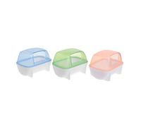 GinMimi Cute Dwarf Hamster Bathroom Chinchilla Sauna Room Sand Bath House for Hedgehog Squirrel Small Animals Pet Toy Boxes with Lid