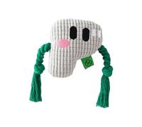 GinMimi Interactively Squeaky Rope Chew Toy for Dog Alphabets P Shape Durability Teeth Cleaning Aggressive Chewers Polyester Fiber Dog Chew