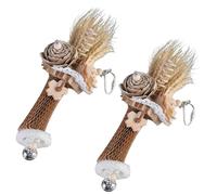 GinMimi Parrots Chewing Toy for Large Birds Flower Straw Cage Foraging for Chewing Woven Bouquet Flower Cage Accessories Pet Bird Chew