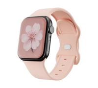 GINNARY Sport Bands Compatible with Apple Watch Band 38mm/40mm/41mm/42mm/44mm/45mm/49mm Women Men,Soft Silicone Strap Compatible with iWatch Ultra2/Ultra Series10/9/8/7/6/5/4/3/2/1/SE Pink Sand