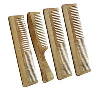 Ginni Innovations Handmade Neemwood Comb Set of 4 for family (Anti-Fungal, Anti-Bacterial)