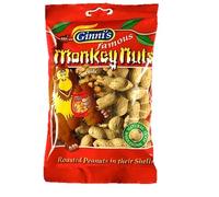 Ginni's Famous Roasted Monkey Nuts - Peanuts in Shell Healthy Party Snacks - Ideal for Home Office Gym Movies - 10 x 120g
