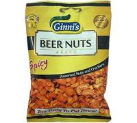 Ginni's Famous Spicy Beer Nuts - Pack of 10 - Spiced Cashews Chilli Toasted Corn Sesame Coated Peanuts Party Bar Snacks - Seasoned Flavoured Nut & Cracker Snacks