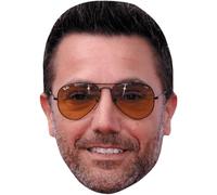 Gino D'Acampo (Glasses) Celebrity Mask, Flat Card Face, Fancy Dress Mask