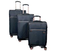 Gino Ferrari Biella 3-Pc Soft Luggage Set - Cabin & Hold Cases S+M+L Black