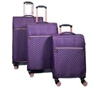 Gino Ferrari Biella 3-Pc Soft Luggage Set - Cabin & Hold Cases S+M+L Purple