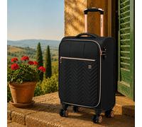 Gino Ferrari Biella Cabin Black Soft Shell Suitcase - Ultra Lightweight