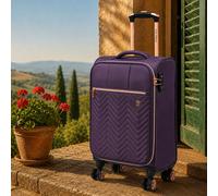 Gino Ferrari Biella Cabin Purple Soft Shell Suitcase - Ultra Lightweight