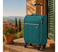 Gino Ferrari Biella Cabin Teal Soft Shell Suitcase - Ultra Lightweight