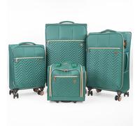 Gino Ferrari Biella Soft Shell Cabin Case Under Seat Flight Bag Wheeled Luggage in Teal | Size: 4 Pack Gino Ferrari Teal 4 Pack