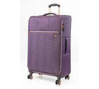 Gino Ferrari Luggage Softside Suitcase with Wheels - Soft Shell Travel Wheeled Cases | Softer Premium Detailed Suitcases for Holidays, Breaks and Getaways (Purple, Medium)