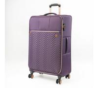 Gino Ferrari Luggage Softside Suitcase with Wheels - Soft Shell Travel Wheeled Cases | Softer Premium Detailed Suitcases for Holidays, Breaks and Getaways (Purple, Large)