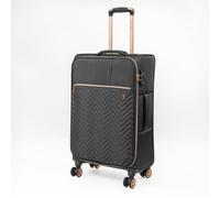Gino Ferrari Biella Soft Shell Suitcase Lightweight Luggage Medium Black