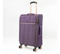 Gino Ferrari Biella Soft Shell Suitcase Lightweight Hold Luggage with Tested Wheels - Medium - EVA - Purple