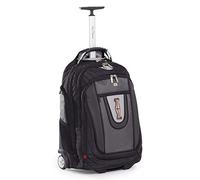 Black Laptop Bag with Wheels - Brio by Gino Ferrari 17 Inch Padded Laptop/MacBook Compartment Bag On Wheels GF506