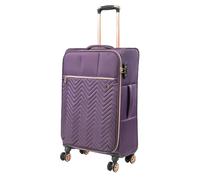 Gino Ferrari Luggage Softside 69cm Medium Suitcase with Wheels - Purple | Premium Detailed Soft Shell Travel Wheeled Cases | Softer Satra Quality Tested Suitcases for Holidays, Breaks and Getaways (P
