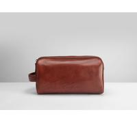 Gino Ferrari Men's Cognac Brown Leather Wash Bag Bathroom Travel Essentials Gino Ferrari Brown One Size