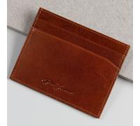 Gino Ferrari Men's Handcrafted Italian Leather RFID Protected Slim 3 CC Cardholder Cognac in Tan Gino Ferrari Tan One Size