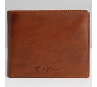 Gino Ferrari Men's Slim Handcrafted Italian Embossed Leather 8 Card Bifold Wallet, Cognac in Tan Gino Ferrari Tan One Size