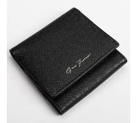 Gino Ferrari Men's Unique Leather Coin Wallet Note Section & 4 CC, RFID Protection, Black Gino Ferrari Black One Size