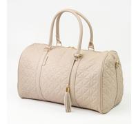 Gino Ferrari Pisa Quilted Faux Leather Weekend & Travel Holdall 36L Beige GFH003