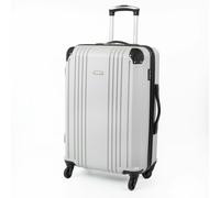 Gino Ferrari Valor lightweight Suitcase Hard Shell Cabin & Hold Luggage With Wheels - Medium - ABS - Silver
