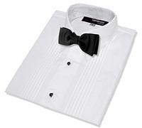 Gino Giovanni Boys Formal Tuxedo Shirt with Bow Tie, White, 16