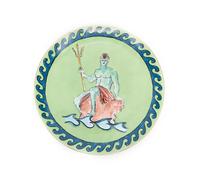 GINORI 1735 Il Viaggio Di Nettuno Moss Green centerpiece and charger plate OS