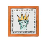 GINORI 1735 Il Viaggio Di Nettuno Rock Orange large square change tray - White OS