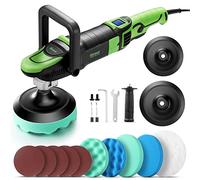 Ginour Car Polisher for Car Detailing, 1200W Car Buffer Polisher Machine 6 Variable Speed with LED Display, 2 Backing Plates, Polishing Pads, Sandpapers, D Handle